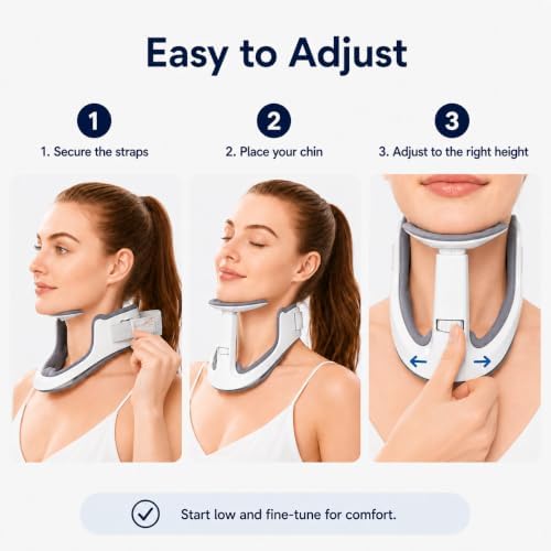 Neck Brace Posture Corrector, Memory Foam Cervical Collar for Pain Relief & Neck Hump, Adjustable Neck Support for Office, Travel & Daily Use - Soft Breathable, Men Women - Image 6