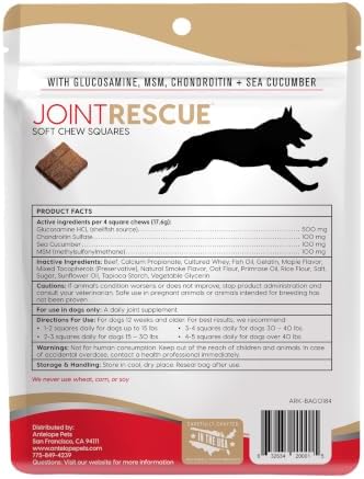 Ark Naturals Joint Rescue Supplement Dog Chews - Beef Flavor - Image 2