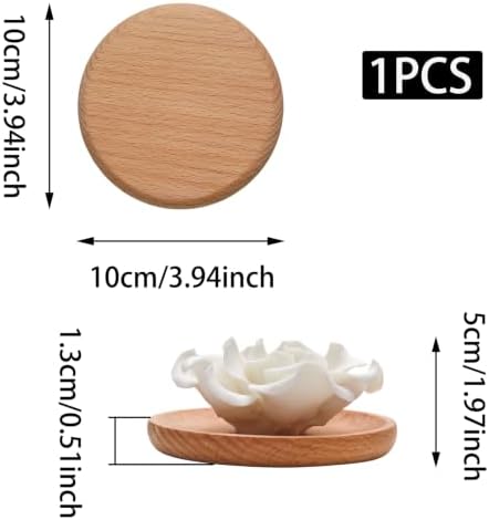 Flower Rose Wooden Pallet C Ceramic Essential Oil Mini Diffuser - Image 2