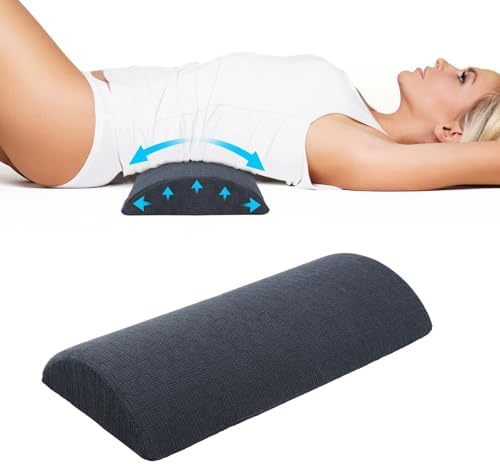 Cozyhealth - 2.95" H*18.7" L - Soft Small Lumbar Pillow for Sleeping, Memory Foam Back Lumbar Support Cushion for Lower Back Pain Relief Bed Waist Sleep Support Pillow for Side, Back(Dark Grey, Small) by Cozyhealth