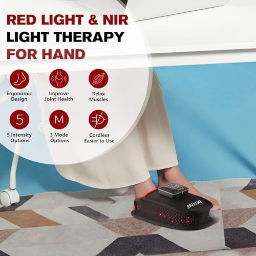 D MAX Cordless Foot Slipper Red Light Therapy, Near Infrared Therapy for Feet Pain Relief, with Battery Pulse Therapy (Single) - Image 5