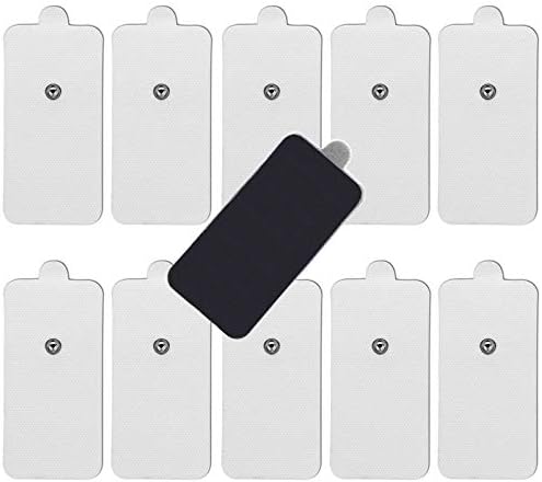 10-Pack Large TENS Electrode Pads - 3.5mm Snap Connectors - High Conductivity, Reusable Electrodes Pads for TENS Massager and Muscle Stimulation by LiteTour