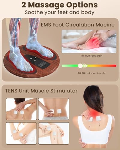 EMS Foot Massager for Neuropathy with Infrared Light Therapy 4 TENS Pads - Image 3