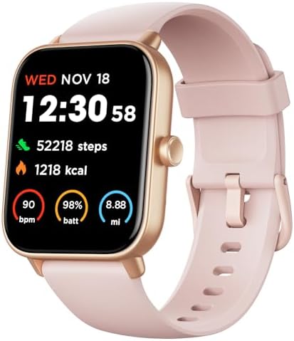 Fitpolo Smart Watch for Women,1.8” Touchscreen, Bluetooth Call, Alexa Built-in,24/7 Heart Rate SpO2 Monitor,Step Counting,Sleep Tracking, IP68 Waterproof Fitness Tracker Watch for Android iPhone by Fitpolo