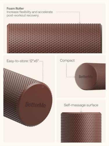 BetterMe Foam Roller for Muscle Recovery – High Density Exercise Roller for Back &Legs – Deep Tissue Massage Roller for Tension, Relief & Stretching (Chocolate Brown) - Image 5