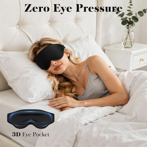 Fygrip 3D Eye Mask Sleep Mask for Men & Women, Black - Image 3