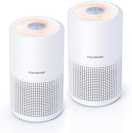 FULMINARE Air Purifiers for Bedroom H13 True HEPA Air Filter (White 2 Pack) by PureAirPowerfulSound