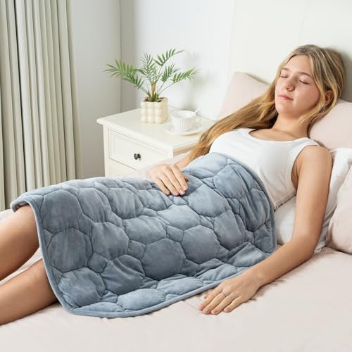 Wemore Weighted Lap Blanket 7lbs, 24"x29" Small Travel Blankets for Adults by WemoreDirect