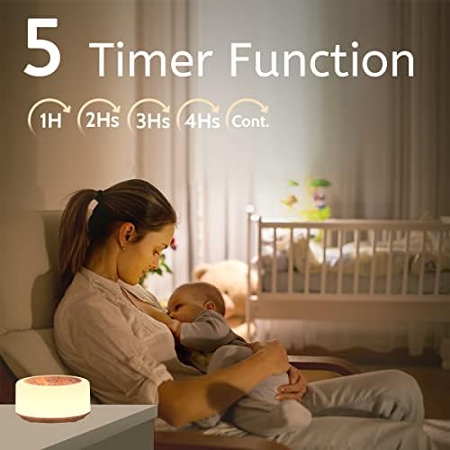Soother Sleep Sound Machine Night Light White Noise Machine with 30 Soothing Sounds & 12 Color Night Lights for Baby Kids Adults Brown Noise Machine with Timer & Continuous Play for Home Travel Office - Image 5