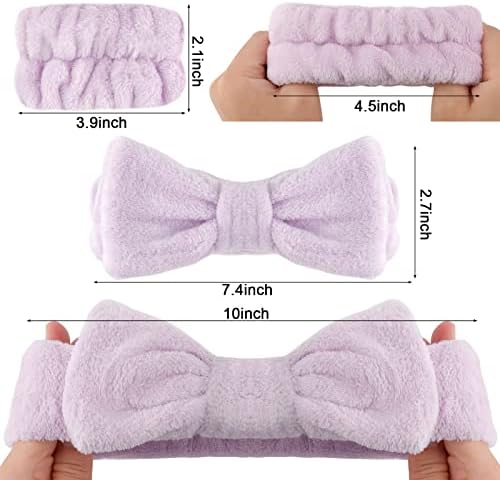 WHAVEL 6PCS Spa Headband and Wristbands Set, Face Wash Headband Wrist Bands for Washing Face Makeup Skincare Hair Band Skin Care Accessories Tools - Image 2
