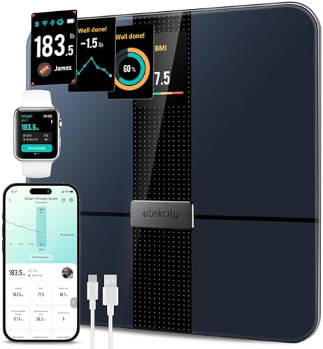 Etekcity Smart Scale for Body Weight and Fat, BMI, FSA Eligible, Black by Etekcity