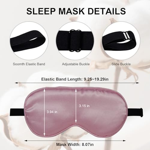 Silk Sleep Mask, Black, Adjustable Strap for Light Blocking, Travel Rest, Puffy Eyes Relief, Single Pack (Gold) - Image 5