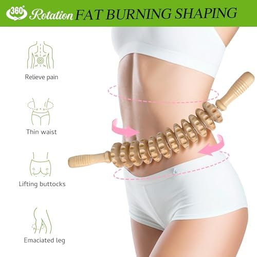 Wood Therapy Massage Roller Stick for Muscle Relief & Cellulite Reduction - Image 4