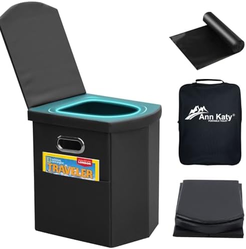 Ann Katy Upgrade XL Portable Toilet for Adults, Extra Large Camping Toilets by AnnKaty