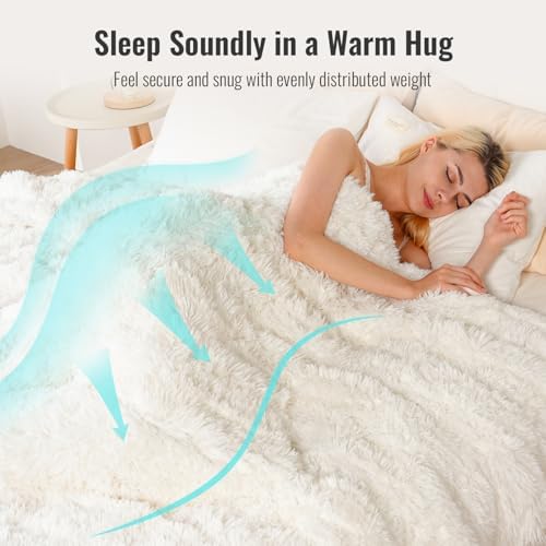 Uttermara Shaggy Weighted Blanket for Adults Twin Size, 15lbs 48"x72" - Image 3