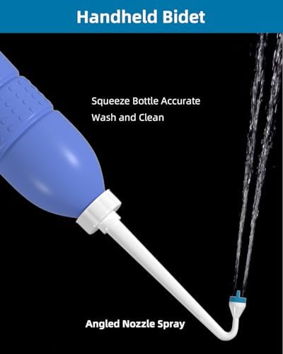 Hibbent 2 Pack 620ml Portable Bidet Sprayer for Women or Men, Handheld Travel Bidet for Personal Hygiene, Jet Spray Bottle for Toilet & Bathroom, Peri Bottle for Postpartum Care, Travel Bag, Purple - Image 2
