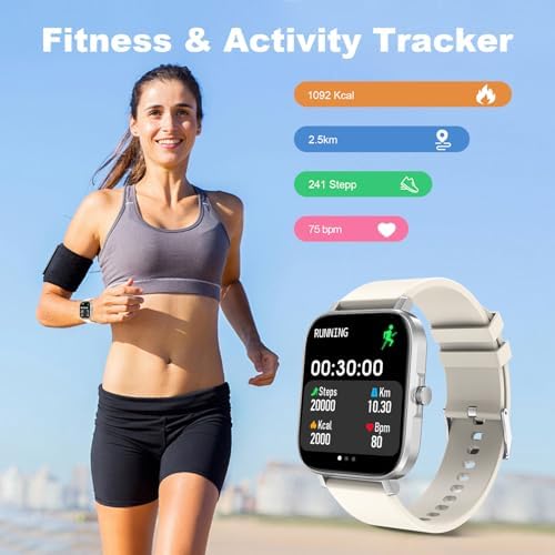 Choiknbo Smart Fitness Tracker Watch with Heart Rate Monitor, Activity Tracker with Pedometer, Sleep Monitor, Calories & Step Counter, Waterproof Smart Watch for Women Men Fitness Watch for Sports - Image 2