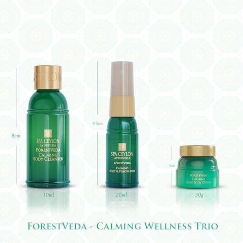 Spa Ceylon ForestVeda Calming Wellness Trio, Pampering Kit with Natural Ingredients, Ayurvedic Gift Set with Shower Gel, Body Cream & Pillow Mist (Peppermint) - Image 3