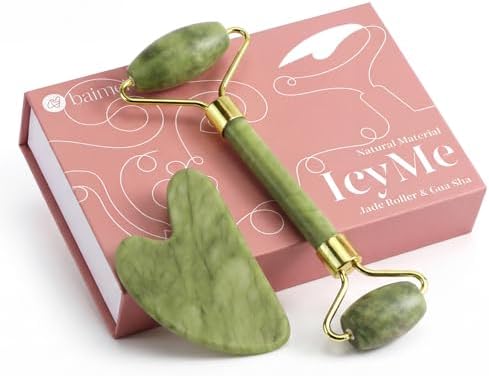 BAIMEI IcyMe Jade Face Roller & Gua Sha Set,Self Care Gifts for Women by BAIMEI