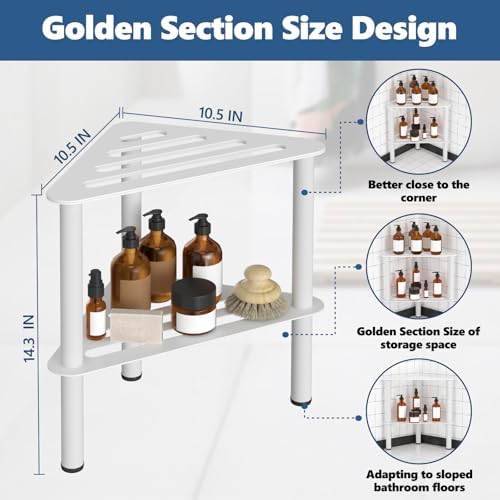 Corner Shower Foot Stool for Shaving Leg, Rust-Proof Non-Slip with Soap Box - Image 2