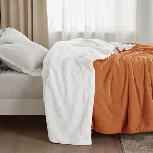 Bedsure GentleSoft Sherpa Fleece Blankets King Size for Bed, Non-Heated, Thick and Warm Throw for Women and Men, Soft Fuzzy Plush King Blanket for Fall, Burnt Orange, 108x90 Inches - Image 5