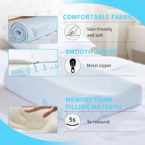 Cervical Memory Foam Pillow for Neck Pain Relief, Blue, 24 x 16 Inch - Image 2