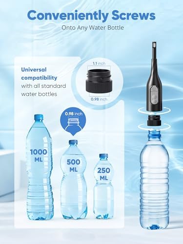 Portable Bidet for Travel – Electric Peri Bottle with Dual Spray Modes, 360° Nozzle, Water Bottle Adapter, USB Rechargeable, Waterproof, Travel Bidet for Postpartum & Personal Hygiene (Black) - Image 5