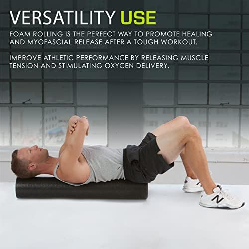 ProsourceFit High Density Foam Rollers 36 - inches long, Firm Full Body Athletic Massage Tool for Back Stretching, Yoga, Pilates, Post Workout Muscle Recuperation, Black - Image 5