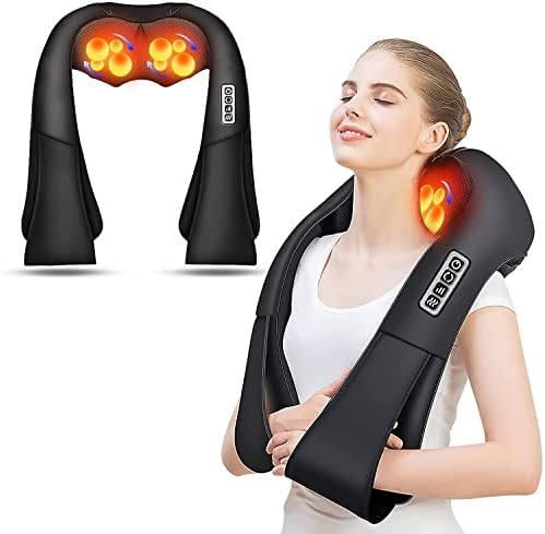 AERLANG Shiatsu Back and Neck Massager, Back Massager Deep Tissue Kneading Neck and Shoulder Massage with Heat, Electric Massage Pillow Fathers Day Gift Ideas from Daughter Son(NOT Cordless) by AERLANG