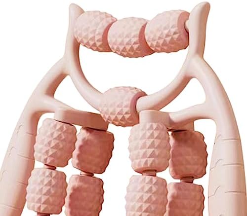 18 Wheel Fascia Muscle Roller, Massage Roller Press Points Manual Relax Tight Muscles Clamp Leg Roller Leg Massage for Calves, Golfer Elbow, Pink - Image 3