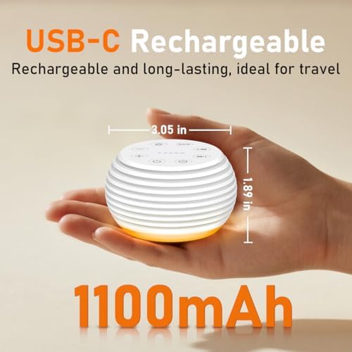 SleeZOO Portable Sound Machine White Noise Machine Sleep Machine with 30 Soothing Sounds 32 Volume Levels 5 Timers 12 Lights Memory Function Rechargeable for Baby Kids Adults and Home Office Travel - Image 2