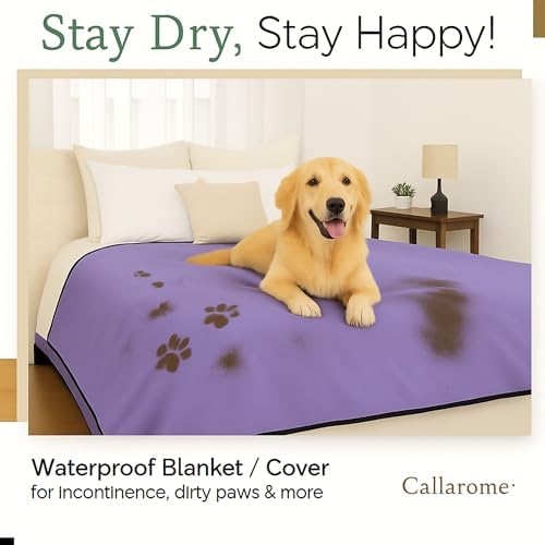 Waterproof Blanket for Bed & Couch Protection, Purple/Black, 80"x90" - Image 3