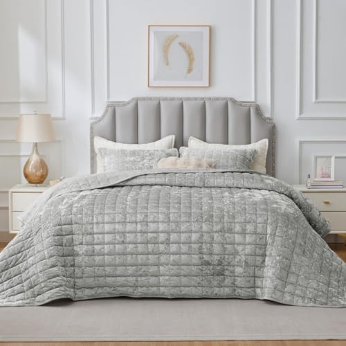 BEDELITE Velvet Quilt Set Queen Size, Luxury Velvet Comforter Bedding - Image 2