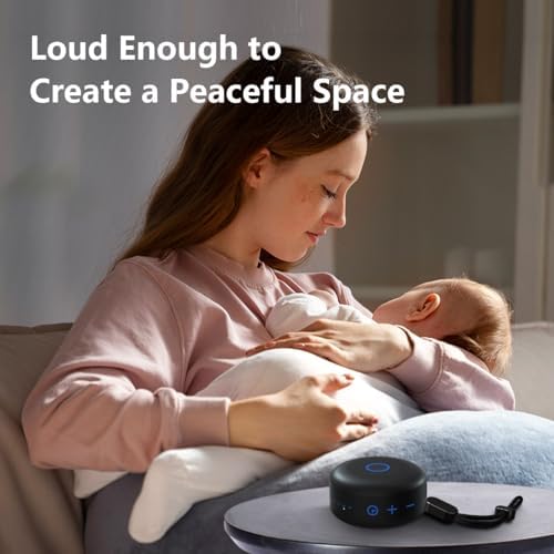 Sleepbox Portable White Noise Sound Machine 30 Soothing Sounds Rechargeable Battery Small for Travel 32 Volume Control Noise Canceling Sleep Machine Sound Therapy for Baby Kids Adults (Black) - Image 5
