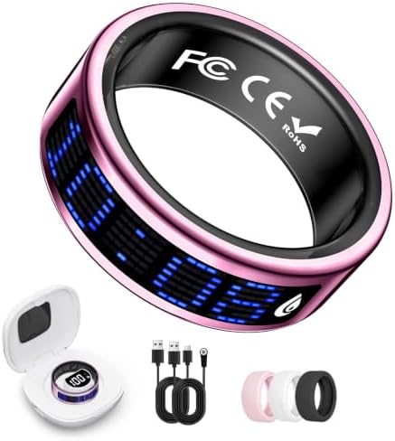 Smart Ring Fitness & Health Tracker with Display Screen for Men Women by Unknown