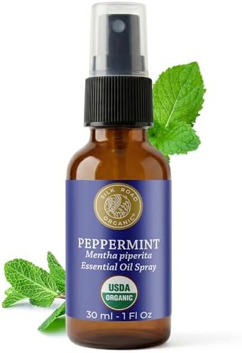 Silk Road Organic Peppermint Essential Oil Cooling Spray, USDA Certified by SILKROADORGANIC