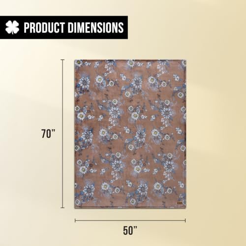 Lucky Brand Daisy Mae Cocoa Plush Throw, Raw Umber, 50 x 70 in - Image 2