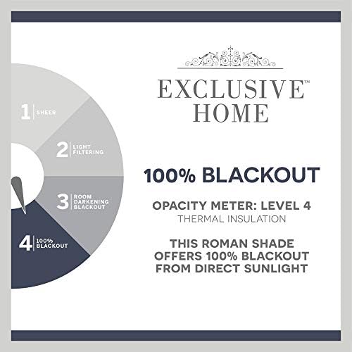 Exclusive Home Prague Trellis 100% Blackout Roman Shade, 34"x64", Natural - Image 5