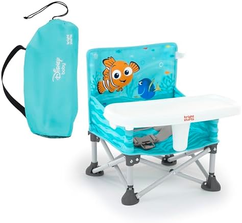 Bright Starts Disney Finding Nemo Pop 'N Sit Portable Booster, Indoor/Outdoor Use, Floor Seat with Feeding Tray, 6 Mos - 3 Yrs by BrightStarts
