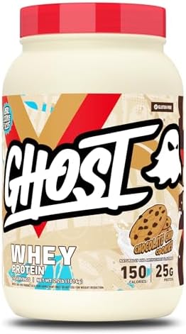 GHOST Whey Protein Powder, Chocolate Chip Cookies - 2.2LB, 25G of Protein by GHOST