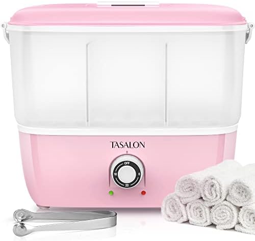 TASALON Hot Towel Steamer for Facials, Hot Towel Warmer Quickly Heats Up in 5 Minutes, Portable Towel Machine Fits 16 Mini Towels, Salon Equipment Towel Warmer for Facials, Spa, Massage, Pink by TASALON