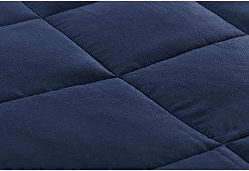 TONGDADA California King Size Weighted Blanket | 90''x108'',30lbs | Perfect for Couples | Premium Cotton Material with Glass Beads | Navy - Image 4
