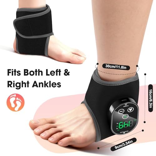 Cordless Ankle Massager for Pain Relief, Foot Massager for Neuropathy, Foot and Ankle Massager, Rechargeable 3000mAh Battery, 4 Heat Levels 3 Vibration Modes, Black - Image 4