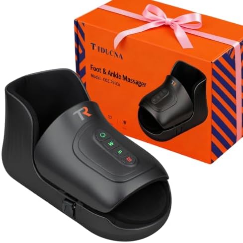 TRIDUCNA Foot and Ankle Massager with Heat - Electric Feet Massage Machine with Deep Kneading and Air Compression for Plantar Fasciitis, Foot Muscle Relax at Home or Office, Fathers Day Gift by TRIDUCNA