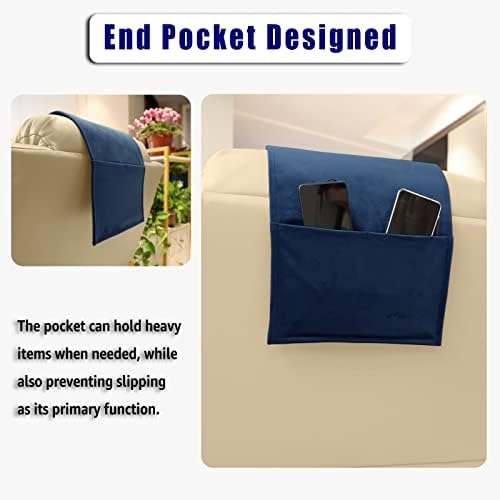 Adjustable Headrest Pillow for Recliners and Armchairs - Non-Slip Velvet Cushion for Neck Support and Pain Relief (Navy) - Image 6