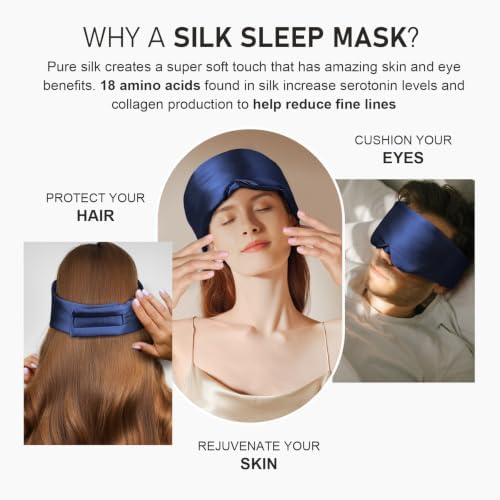 LitBear Silk Sleep Mask for Side Sleeper, Eye Mask Sleeping for Women Men - Image 6