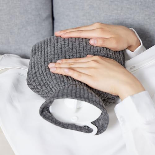 Fashy Hot Water Bottle with Quilted Cotton Cover (Gray, 67oz) - Image 3