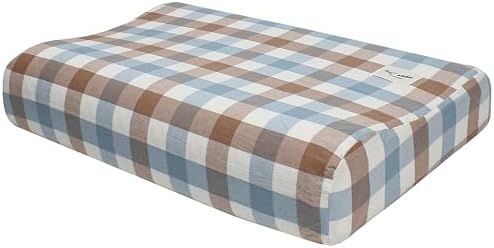 Memory Foam Pillow Case Contour Cover Only, 22.4" x 15.0" x 3.94"/3.15", Cotton Pillowcase with Zipper, Soft Replacement Cases for Ergonomic Latex Neck Cervical Pillows for Pain Relief Protector by Marsrut