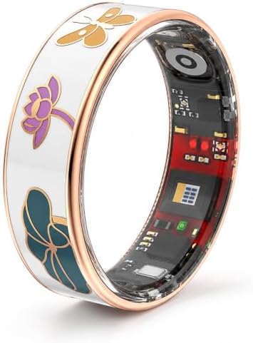 Smart Ring for Women with Enamel Health Ring Fitness Ring Fitness Tracker with Sleep Heart Rate Monitoring Distance Pedometer Calorie for Android iOS by Yihou