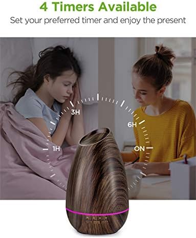 InnoGear 400ml Essential Oil Diffusers for Home Scent Humidifier, Brown - Image 5